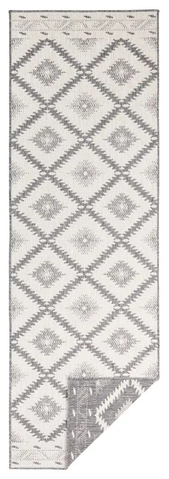 Sivo-krémový vonkajší koberec NORTHRUGS Malibu, 80 x 350 cm