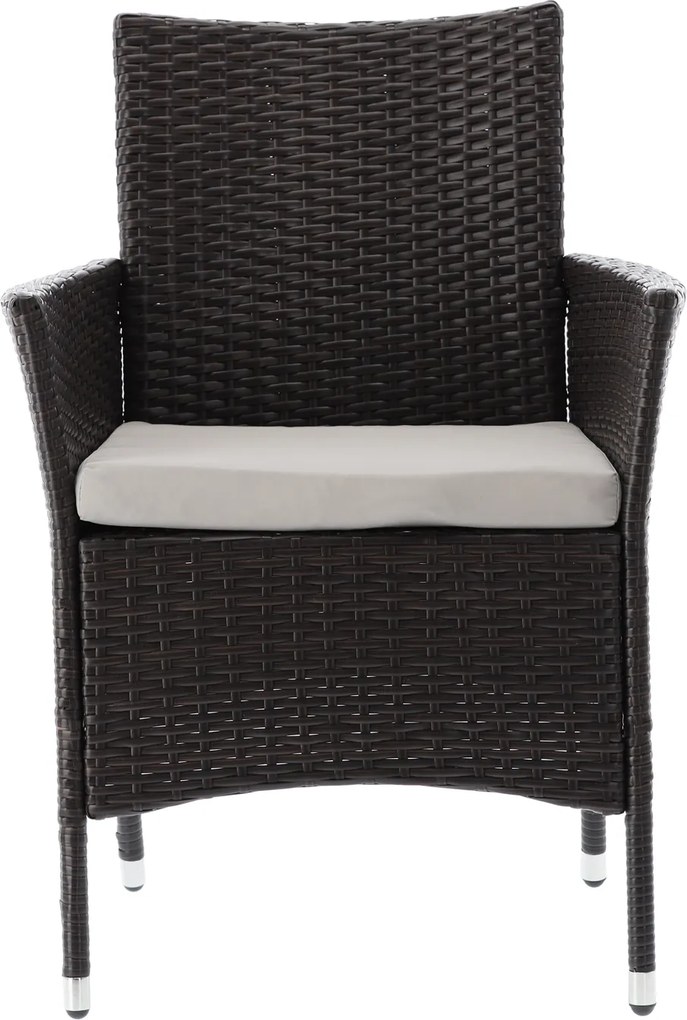 Garden Line ZÁHRADNÝ NÁBYTOK / 8 KRESIEL + VEĽKÝ STÔL / HNEDÁ + BEŽOVÁ *3654