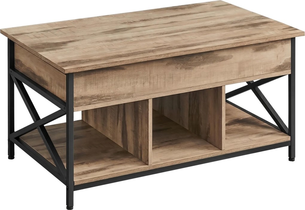 XXXLutz KONFERENČNÝ STOLÍK, čierna, farba duba, kov, kompozitné drevo, 100/48-62/60 cm MID.YOU - Stolíky do obývačky - 002543028703