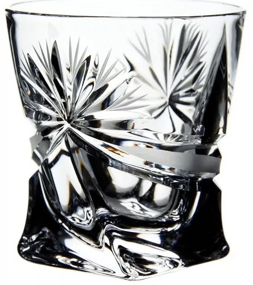 Onte Crystal Bohemia Crystal ručne brúsené poháre na destiláty Quadro Mašle 55 ml 6KS