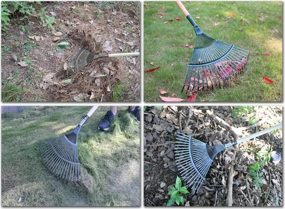 CROWNMAN KOVOVÉ vejárové hrable na lístie a trávu, 51 cm, 22 zubov