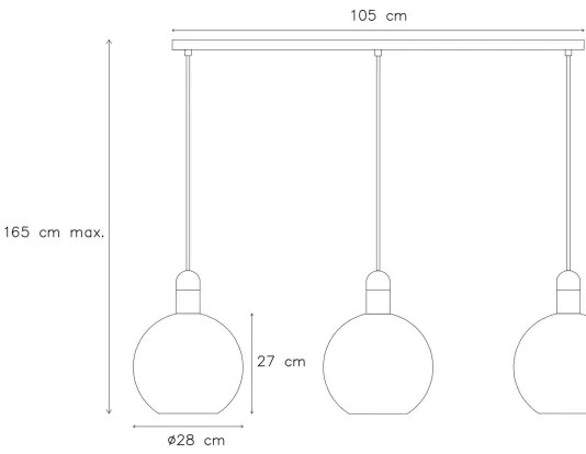 Lucide 34438/03/65 - Luster na lanku JULIUS 3xE27/40W/230V