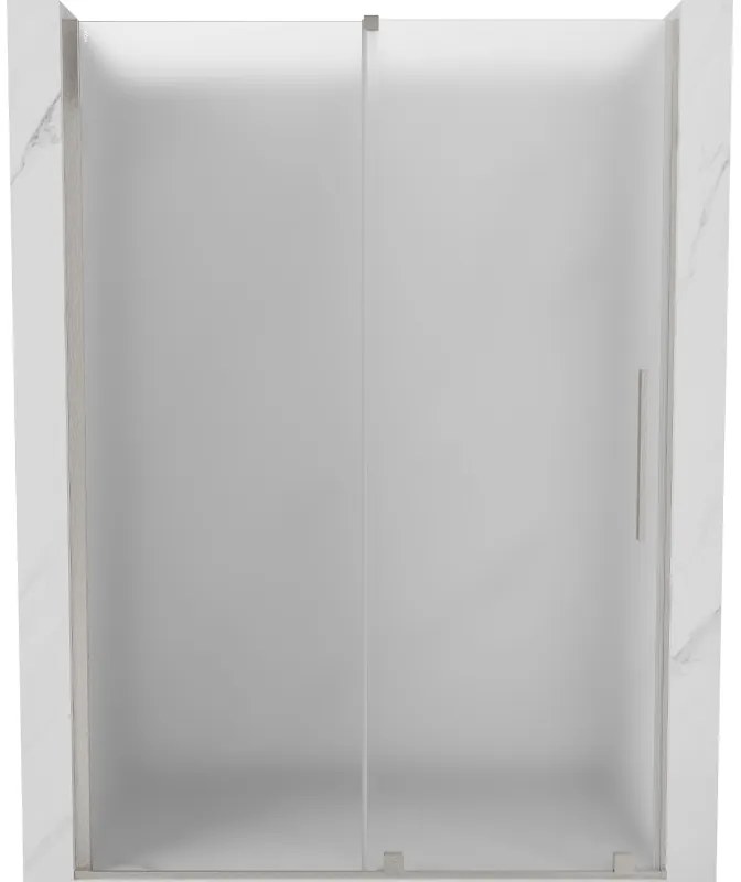 Mexen Velar, posuvné sprchové dvere do otvoru 160 cm, 8mm sklo námraza, brúsená oceľ, 871-160-000-31-97