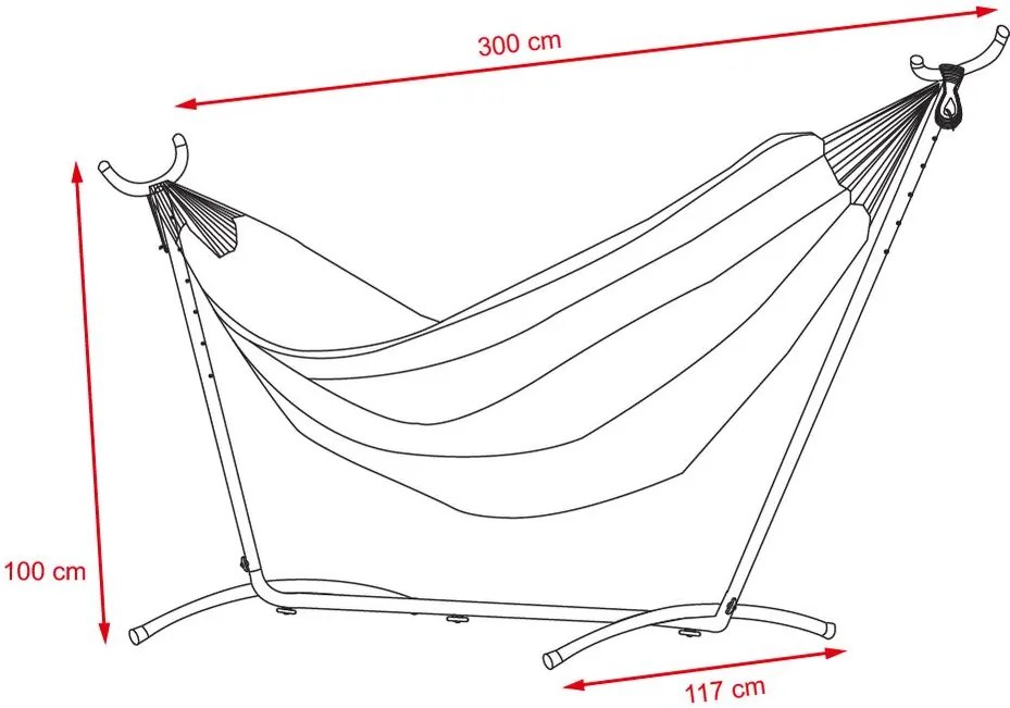 Relaxačná Hamaka Avenberg BELINDA - červená-biela-žltá-tyrkysová