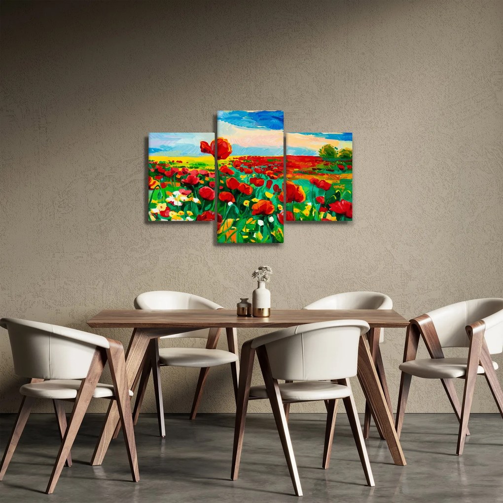 Obraz poľa s vlčími makmi (90x60 cm)