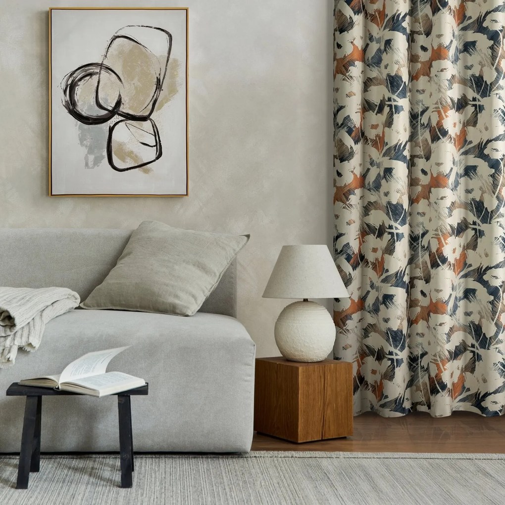 ZÁVES NA KRÚŽKOCH AMBRA 140X250 CM VZOROVANÁ