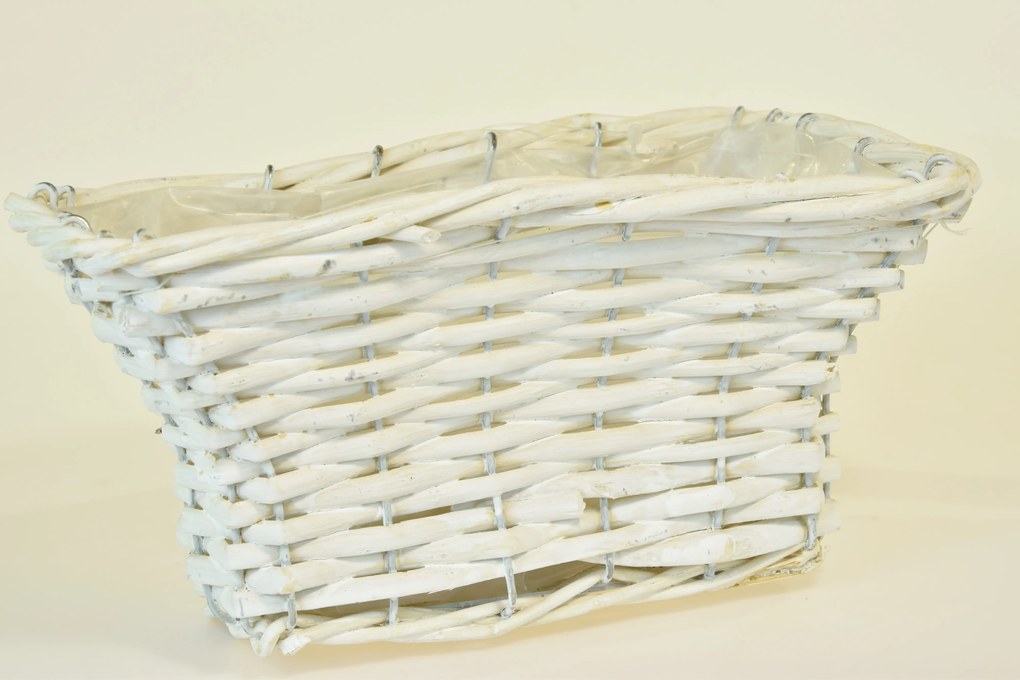 Prútený truhlík biely Rozmery (cm): 34x17, v. 15
