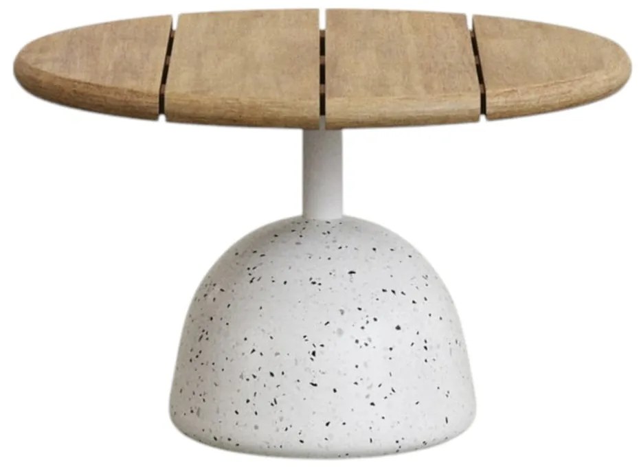 Okrúhly konferenčný stolík s doskou z akácie v bielo-prírodnej farbe ø 55 cm Saura – Kave Home