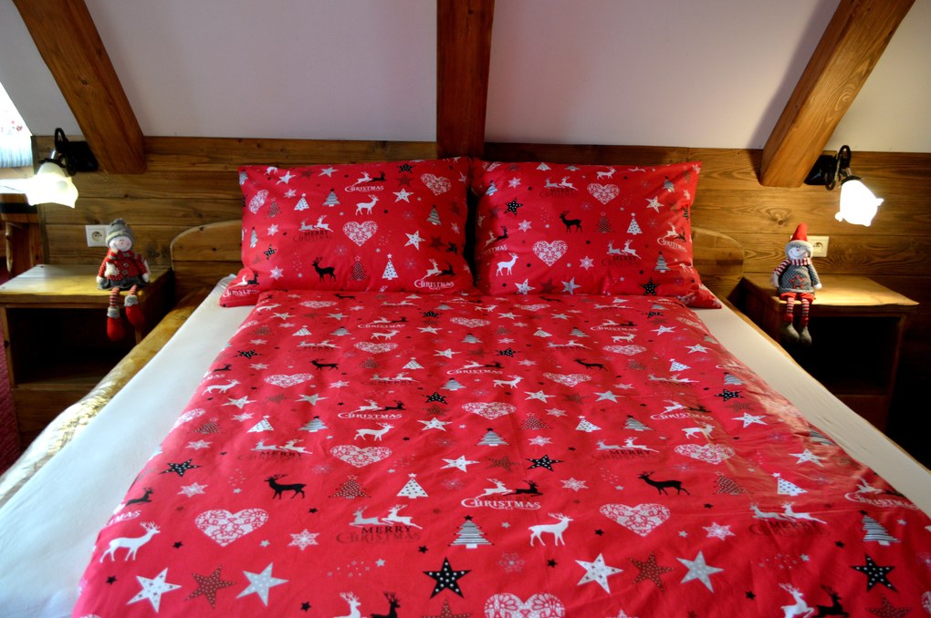 Posteľná obliečka Christmas STAR RED 140x200/70x90cm