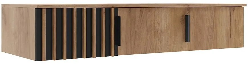 Nadstavec na skriňu Sorento 150 craft/čierna+lamel craft zlatá