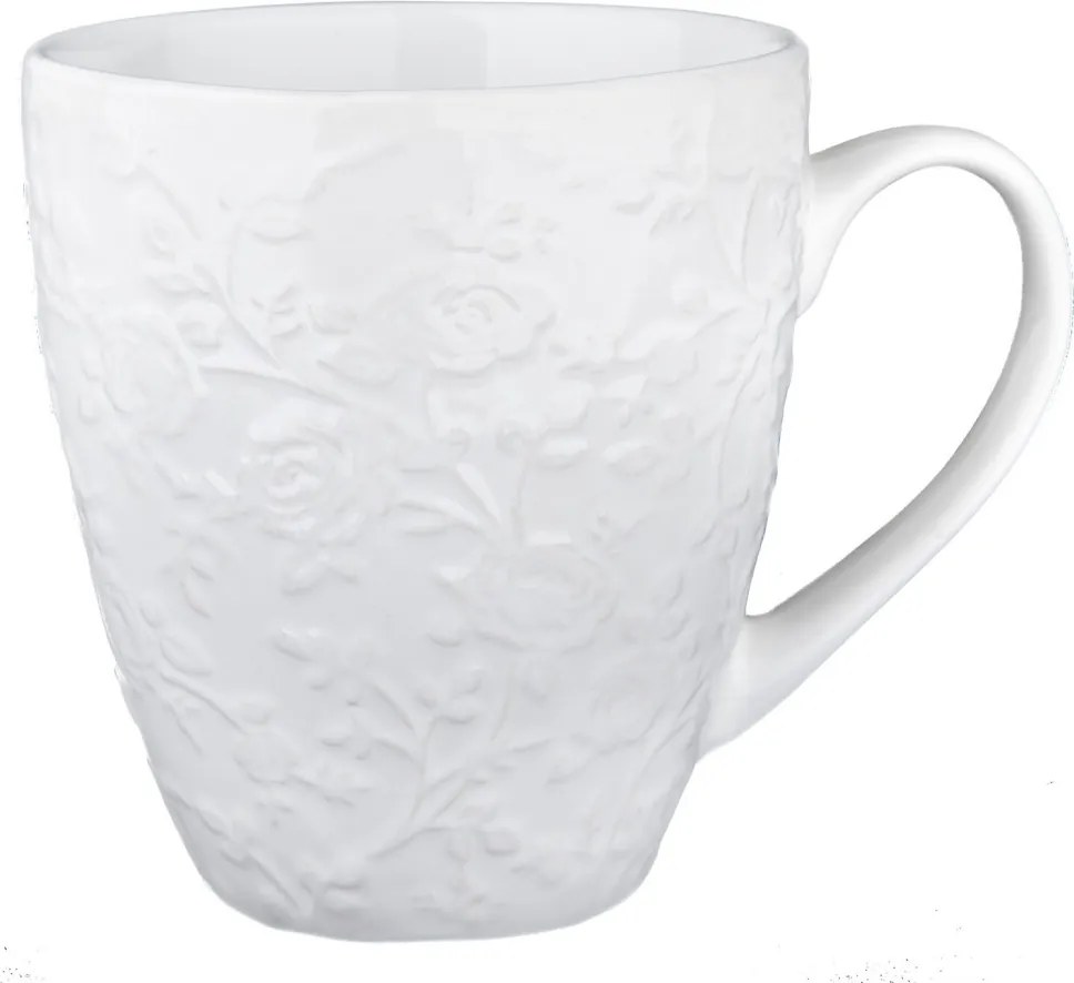 Hrnček 530 ml, biely kvetinový