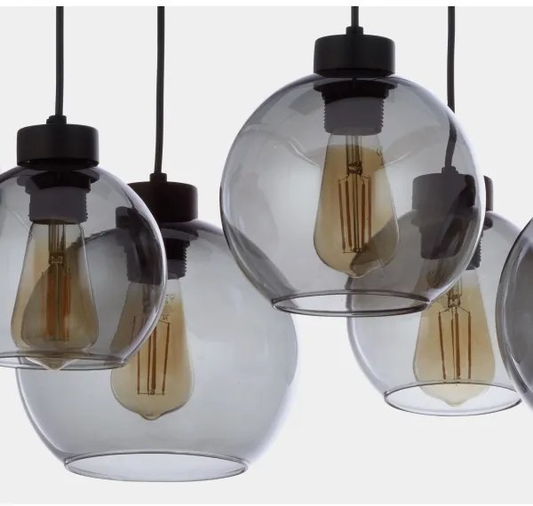 Luster na lanku CUBUS 6xE27/60W/230V čierna