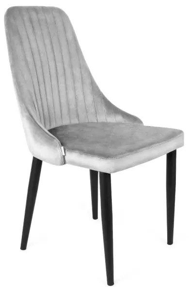Stolička LOUIS zamatová sivá ALL 925485
