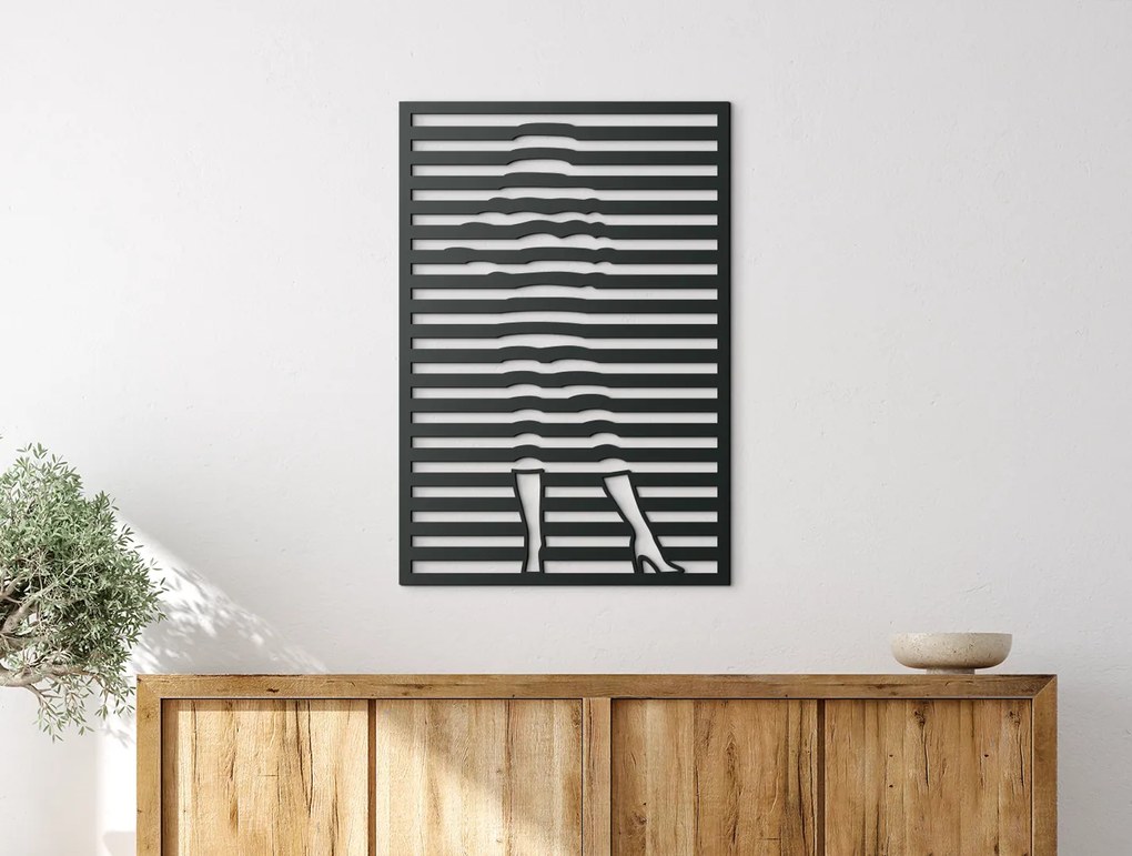drevko Minimalistický obraz Silueta ženy Rozmer obrazu: 44,5 x 30,5 cm, Farba dekorácie: Čierna