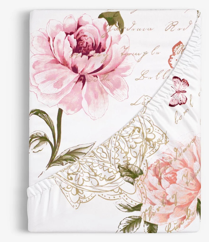 Goldea bavlnená napínacia plachta - pivonky s textami 80 x 160 cm