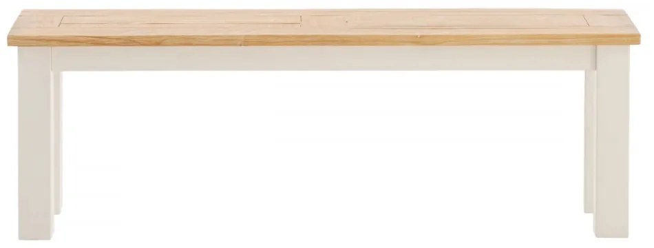 furniture-nabytek.cz - Masívna lavička Capera z borovice a MDF, lakovaná, biela/hnedá – 134×35×45 cm