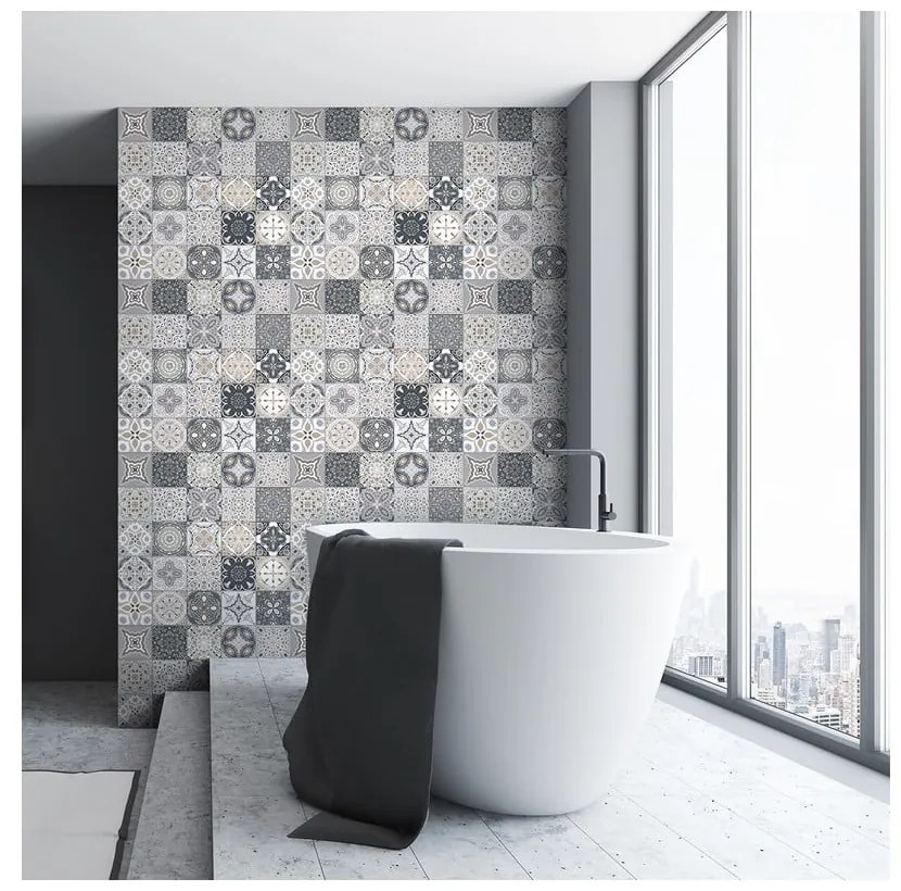 Sada 60 dekoratívnych samolepiek na stenu Ambiance Fernando, 15 × 15 cm