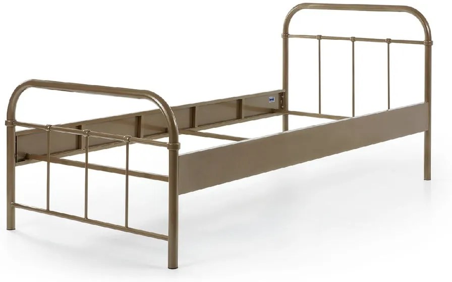 Hnedá kovová detská posteľ Vipack Boston, 90 × 200 cm