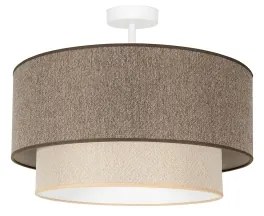 Duolla-Prisadený luster BOHO ECO RECYCLING 1xE27/15W/230V pr. 45 cm hnedá/krémová