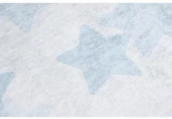 Modrý detský koberec s hviezdičkami