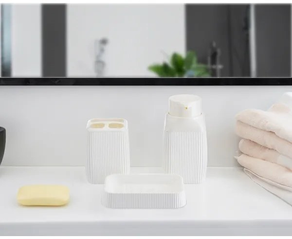 Kúpeľňový set CRYSTAL 5 ks biela