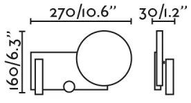 FARO 20058 - LED Stmievateľná nástenná lampička KLEE LED/10W/230V + LED/3W pravá