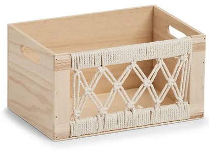 Drevená debnička, box v boho štýle MACRAMÉ 30x20x16
