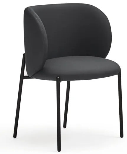 Čierne čalúnené jedálenské kreslá v súprave 2 ks Mogi – Teulat