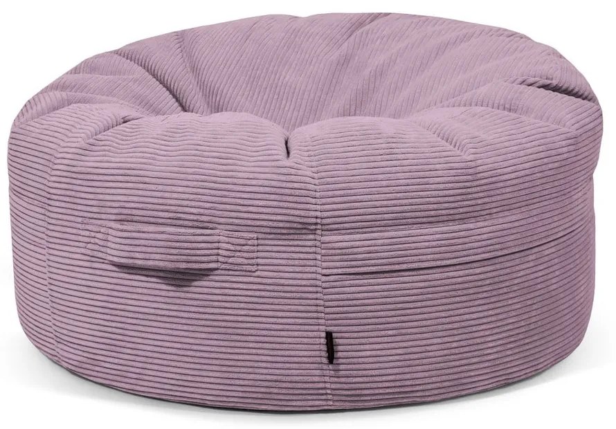 Fialový menčestrový sedací vak Roll 105 – SLOWDOWN