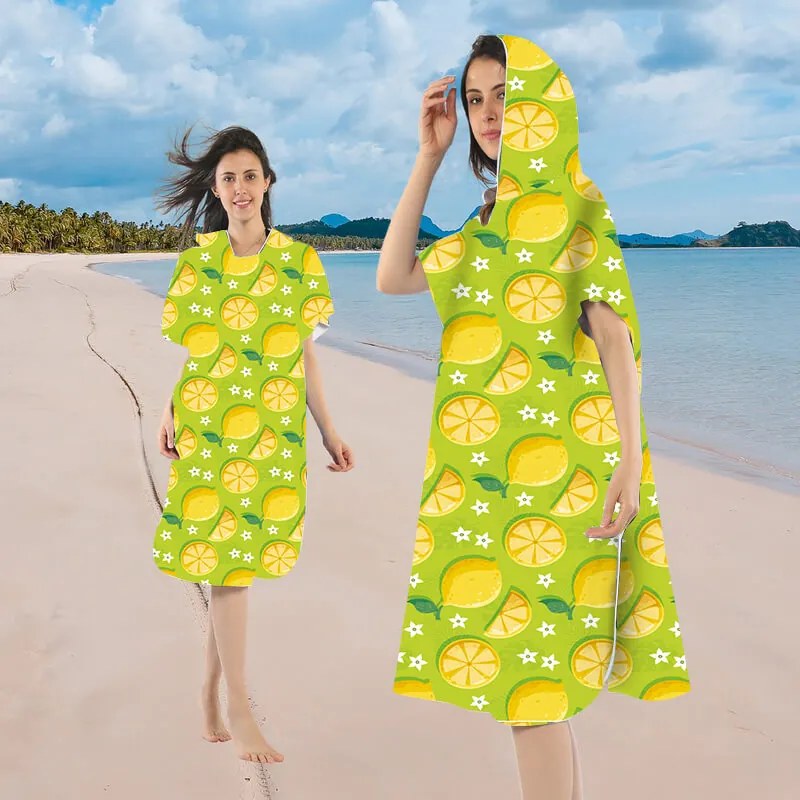 Plážové pončo LEMONS zelené 80x145 cm
