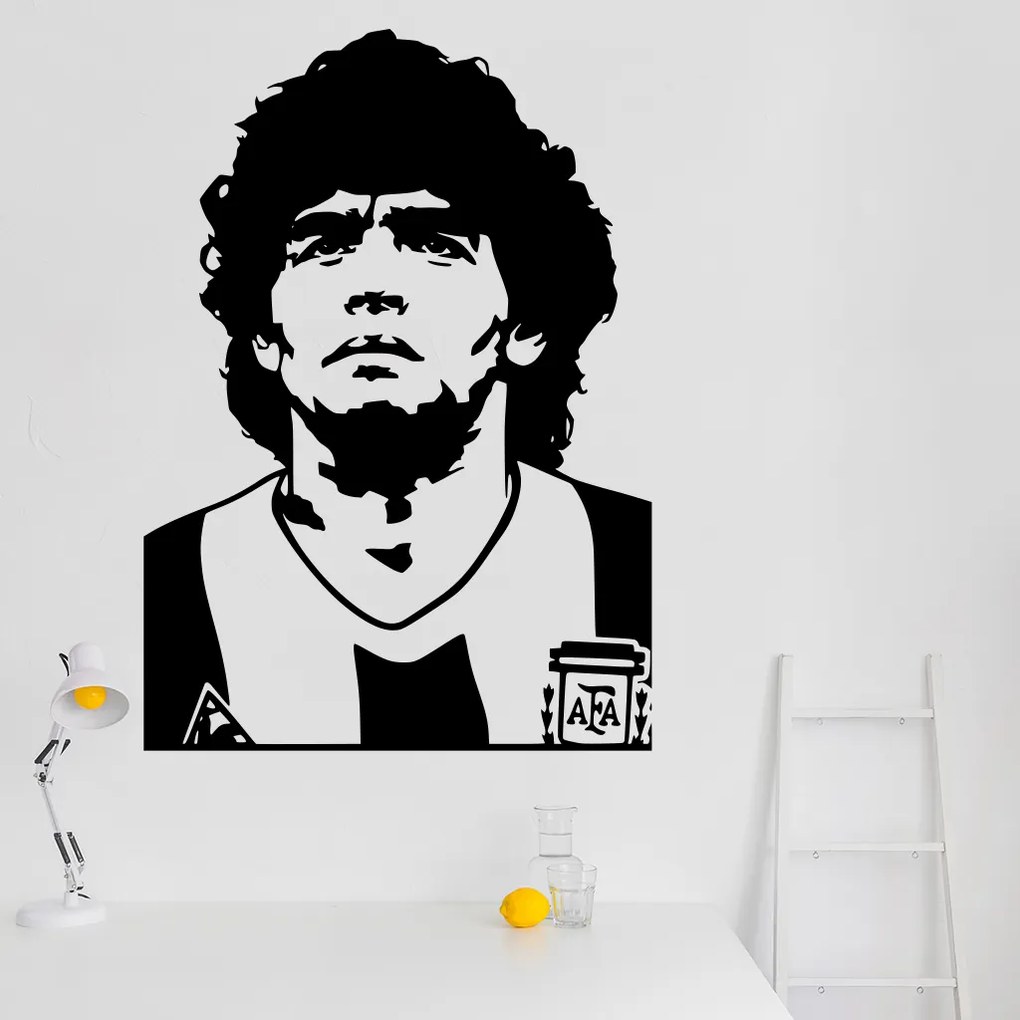 Veselá Stena Samolepka Diego Maradona Farba: čierna, Veľkosť: 100 x 70 cm