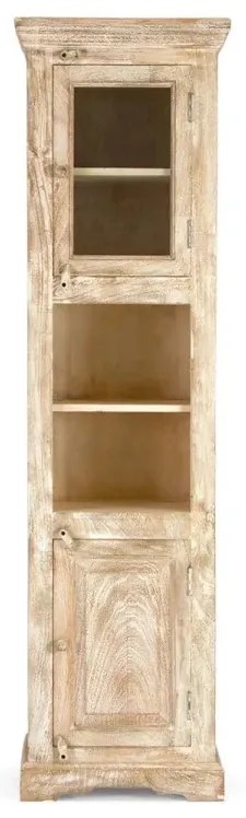 furniture-nabytek.cz - Masivní koupelnová skříňka z mangového dřeva, lakovaná, přírodní – 50×40×185 cm