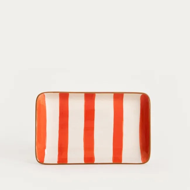 Dekoračný tanier TORRIT biely / oranžový 775161