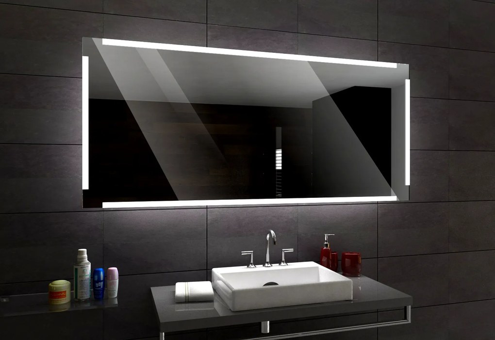 RIGA zrcadlo s LED osvětlením 120 diod na metr Barva podsvícení zrcadla: studená, Šířka (cm): 50, Výška (cm): 50