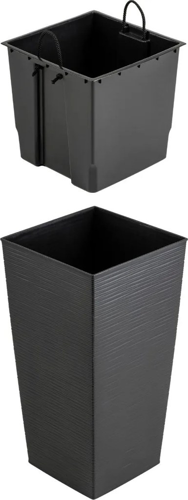 Plastový květináč Porto Riflo 57x30x30 cm černý