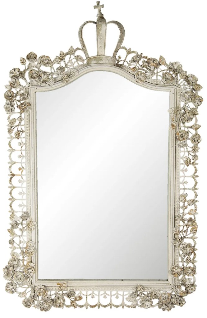 Béžové zrkadlo s ozdobným rámom vo vintage štýle - 63 * 6 * 102 cm