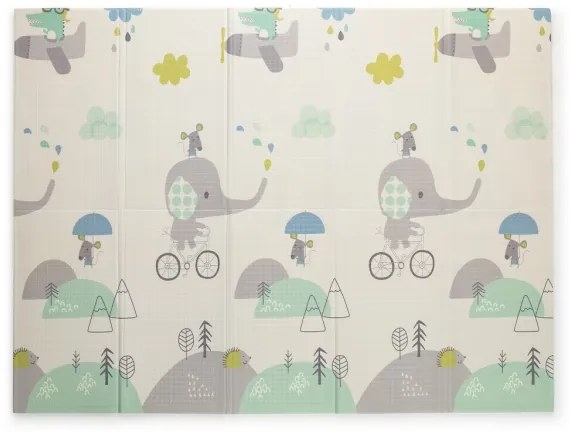 PETITE&MARS - Skladacia podložka na hranie CAMPY ELEPHANT&CITY
