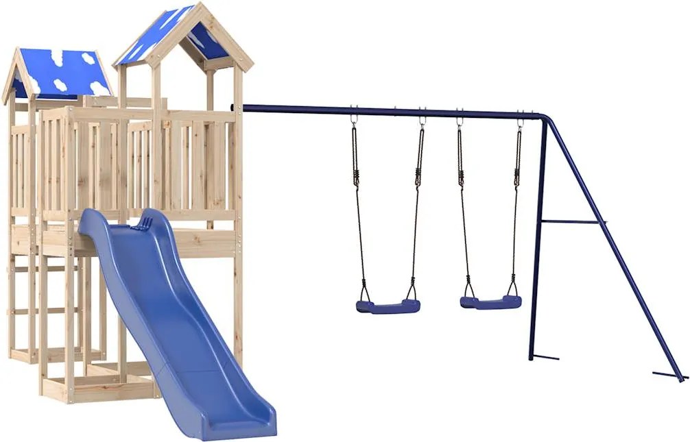 vidaXL Vonkajšia súprava na hranie masívna borovica