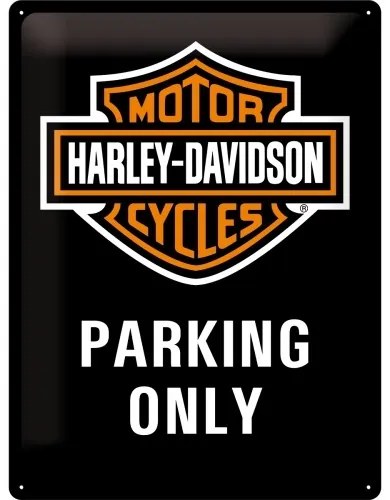 Plechová ceduľa Harley Davidson - Parking Only, (30 x 40 cm)