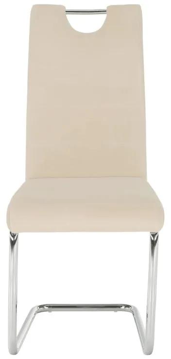 Kondela Jedálenská stolička, béžová Dulux Velvet látka/svetlé šitie, ABIRA NEW
