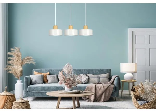 Luster na lanku TORIN 3xE27/15W/230V biela