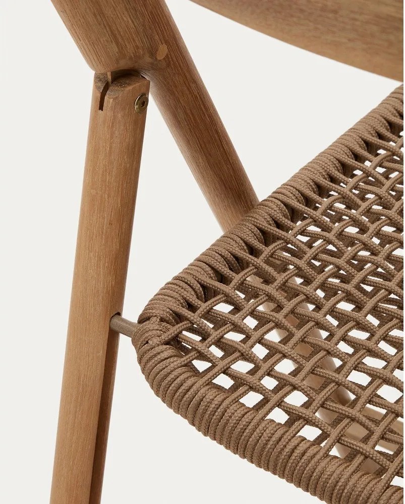 Drevená záhradná stolička v hnedo-prírodnej farbe Dandara – Kave Home