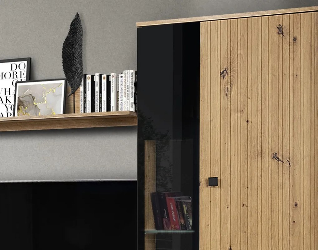 Obývacia stena Salsa, dub artisan/lamelový efekt