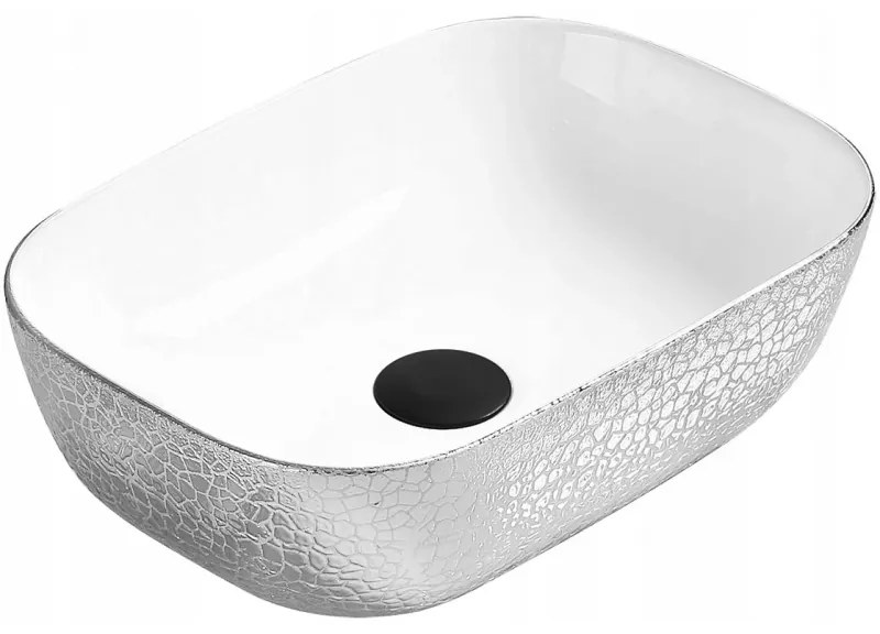 Mexen RITA umývadlo, 45x32 cm, strieborná-biela, 21084555