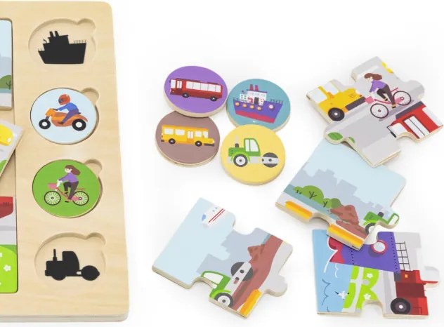 Puzzle súprava Viga 44742 - dopravné prostriedky