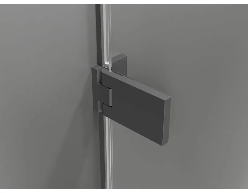 Mexen, Mexen Lunar-F pravé sklápacie sprchové dvere 60 cm, transparentné, pištoľový kov - 836-060-000-95-00-P