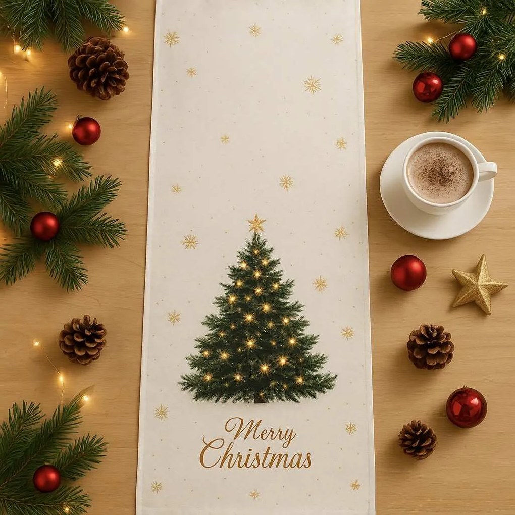 Vianočný obrus Merry Christmas 40x170cm TiaHome