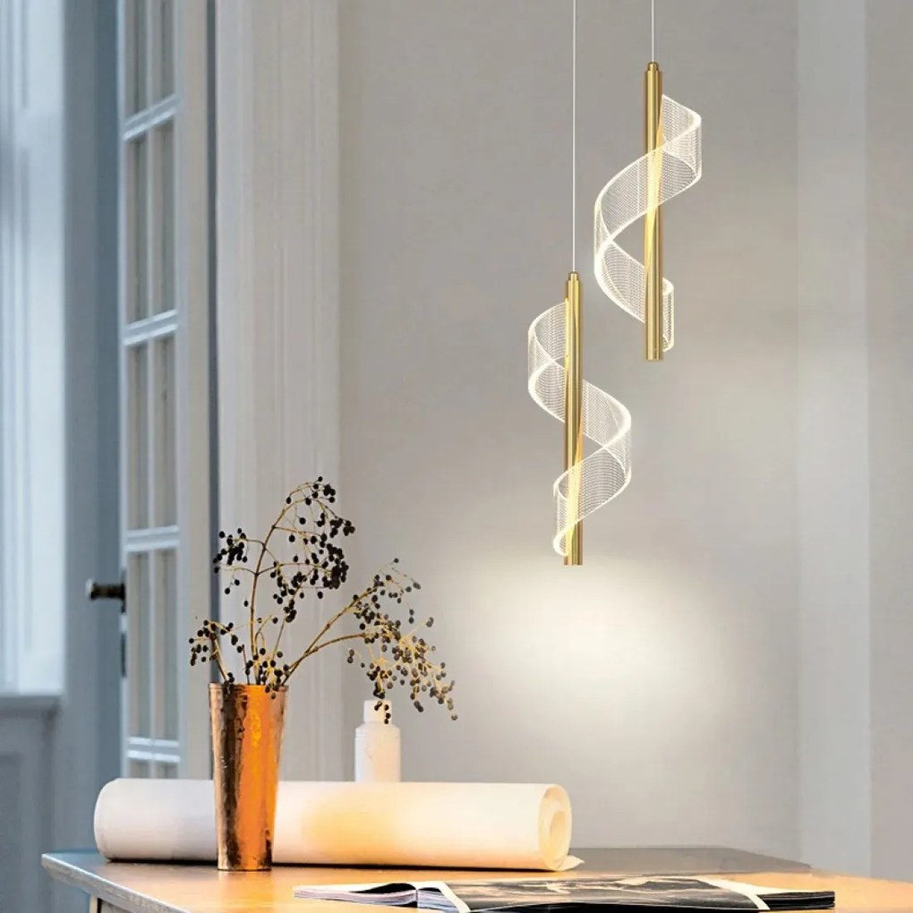 Závěsný LED lustr APP1550-CP zlatý/neutrální bílá