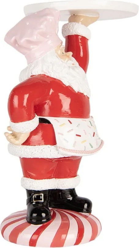 Vianočná figúrka Santa Claus kuchár s podnosom – 21*14*27 cm