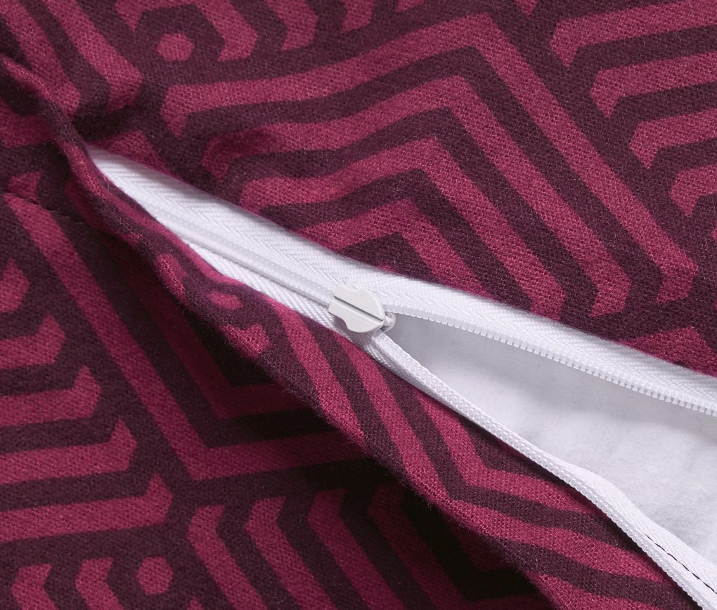 Flanelová posteľná bielizeň, štandardná veľkosť, bordovočervená